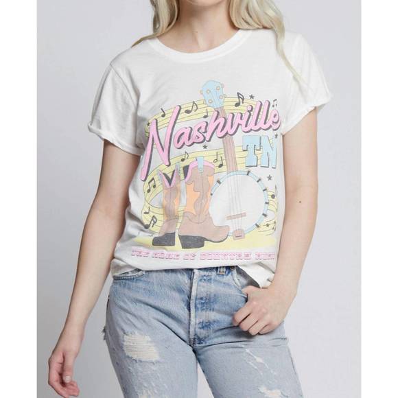 NEW RECYCLED KARMA nashville boots tee in off white - Picture 1 of 3